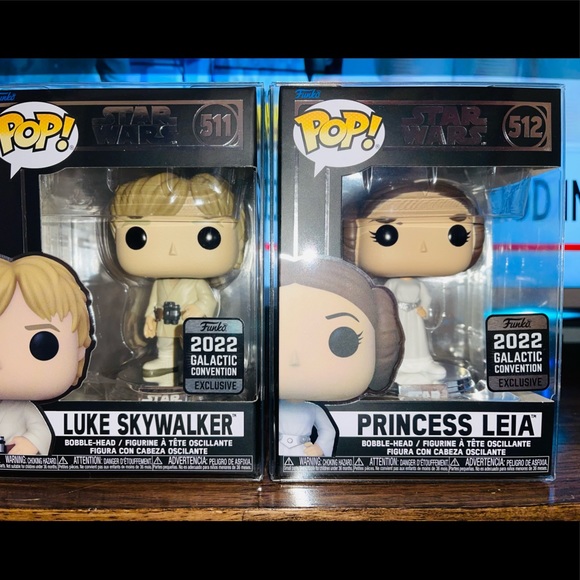 Star Wars 2022 Galactic Convention Funko Pop Set - Silver Base